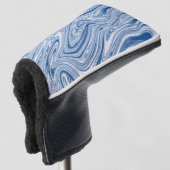 Blau-weiße Wirbel Golf Headcover (3/4 Vorderseite)