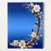 Blau-weißer Blumenverzierter Planer (Rückseite)