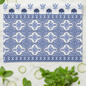 Blau-weißer Boho-Stil-Tea-Towel Geschirrtuch (Gefaltet)