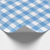 Blau-Weißer Büffel-Karo Geschenkpapier (Ecke)