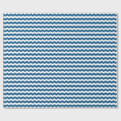 Blau-Weißer Chevron Geschenkpapier (Flach)