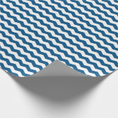 Blau-Weißer Chevron Geschenkpapier (Ecke)