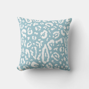 Blau-weißer Chic Gepard Leopard Tierprint Kissen