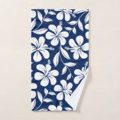 Blau-weißer Hibiskus Badhandtuch Set (Handtuch)