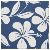 Blau-weißer Hibiskus Stoff (Muster)