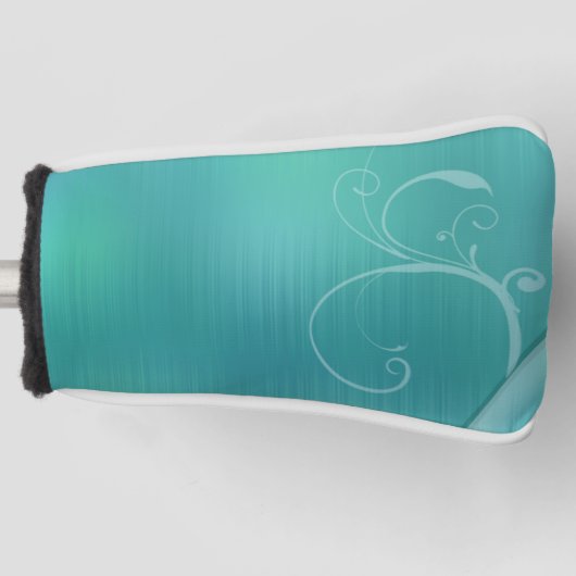 Blau-weißer Hintergrund Putter Golf Head Cover Headcover (Vorderseite)