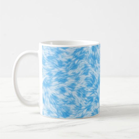 Blau-weißer Kunstfell-Effekt Kaffeetasse (Links)