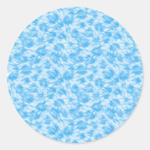 Blau-weißer Kunstfell-Effekt Runder Aufkleber