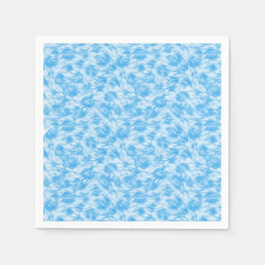 Blau-weißer Kunstfell-Effekt Serviette (Vorderseite)