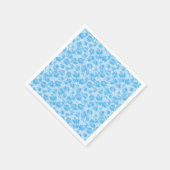 Blau-weißer Kunstfell-Effekt Serviette (Ecke)