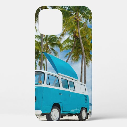 Blau-weißer Lieferwagen am Strand Case-Mate iPhone Hülle (Rückseite)