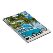 Blau-weißer Lieferwagen am Strand Notizblock (Rechte Seite)