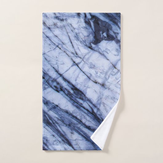 Blau-weißer Marmor Swirl Moderner Chic Badhandtuch Set (Handtuch)