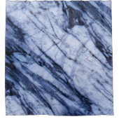 Blau-weißer Marmor Swirl Moderner Chic Duschvorhang (Vorderseite)