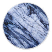 Blau-weißer Marmorstein Swirl Moderner Chic Keramikknauf (Vorderseite)
