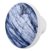Blau-weißer Marmorstein Swirl Moderner Chic Keramikknauf (Rechts)