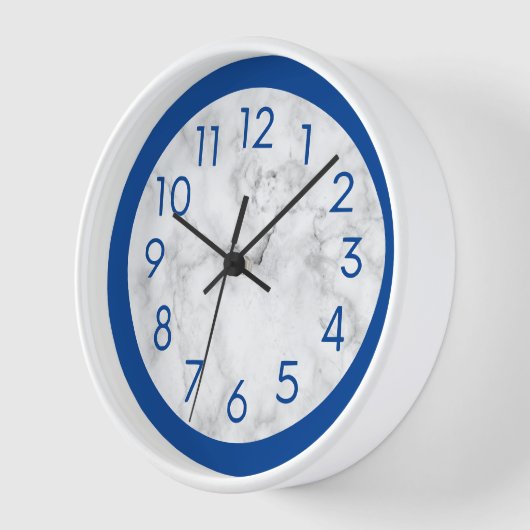 Blau-weißer, moderner Minimaslist-Marmor Uhr (Winkel)