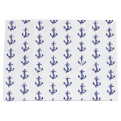 Blau-weißer nautischer Anker Große Geschenktüte (Vorderseite)