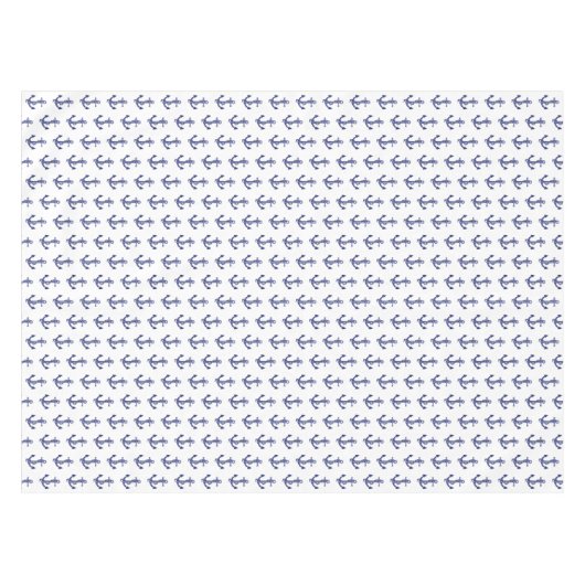 Blau-weißer nautischer Anker Tischdecke (Vorderseite (Horizontal))