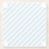 Blau-weißer Quadrathintergrund Glasuntersetzer (Rückseite)