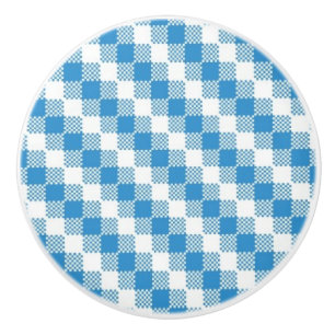 Blau-weißer Quadrathintergrund Keramikknauf