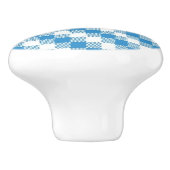 Blau-weißer Quadrathintergrund Keramikknauf (Seitenansicht)
