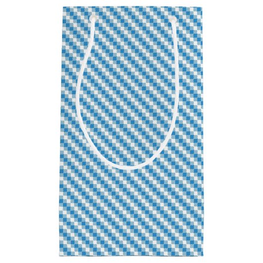 Blau-weißer Quadrathintergrund Kleine Geschenktüte (Vorderseite)