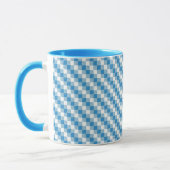 Blau-weißer Quadrathintergrund Tasse (Links)