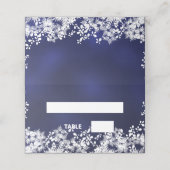 Blau weißer Winterschnee Platzkarte (Außenseite Aufgefaltet)