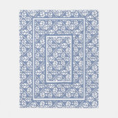 Blau-weißes Blatt Fleece Blanket (Vorderseite)