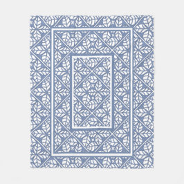 Blau-weißes Blatt Fleece Blanket