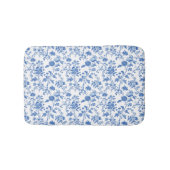 Blau-weißes Blumen-Toile-Muster  Badematte (Vorderseite)