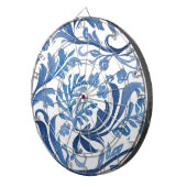 Blau-weißes Blumendesign | Chinoiserie-Muster Dartscheibe (Vorderseite rechts)