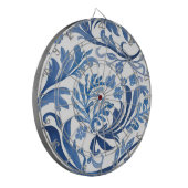 Blau-weißes Blumendesign | Chinoiserie-Muster Dartscheibe (Vorderseite Links)