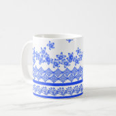 Blau-weißes Blumendesign, Kaffeetasse (Vorderseite Links)