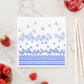 Blau-weißes Blumendesign, Serviette (Beispiel)