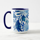Blau-weißes Blumenmuster Tasse (Links)