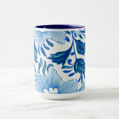 Blau-weißes Blumenmuster Tasse (Zentrum)