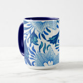 Blau-weißes Blumenmuster Tasse (Vorderseite Links)