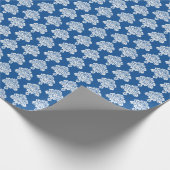 Blau | Weißes Damaskop-Papier Geschenkpapier (Ecke)