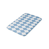 Blau-weißes Diamant-Geometrisches Muster Badematte (Schrägansicht)