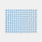 Blau-weißes Diamantmuster mit Schachbrettmuster Fleecedecke (Vorderseite (Horizontal))