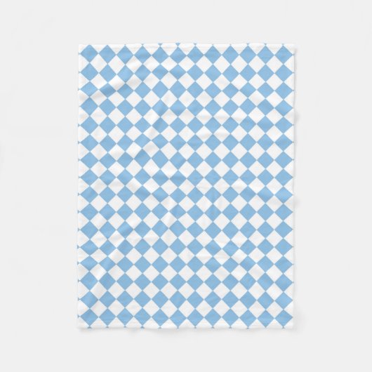 Blau-weißes Diamantmuster mit Schachbrettmuster Fleecedecke (Vorderseite)
