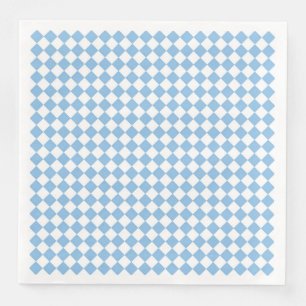 Blau-weißes Diamantmuster mit Schachbrettmuster Serviette