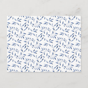 Blau-weißes elegantes Weidenmuster Postkarte
