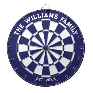 Blau-weißes Familien-Dartboard mit Darts Dartscheibe