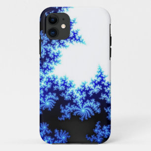 Blau-weißes Fraktal Case-Mate iPhone Hülle