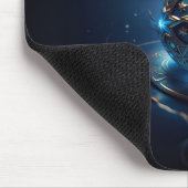 Blau-weißes Fraktaldesign mit Sternen Mousepad (Ecke)