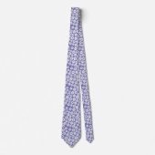 Blau weißes Gänseblümchen-Blumenmuster Krawatte (Vorderseite)