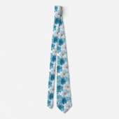 Blau-weißes Gänseblümchen-Blumenmuster Krawatte (Rückseite)